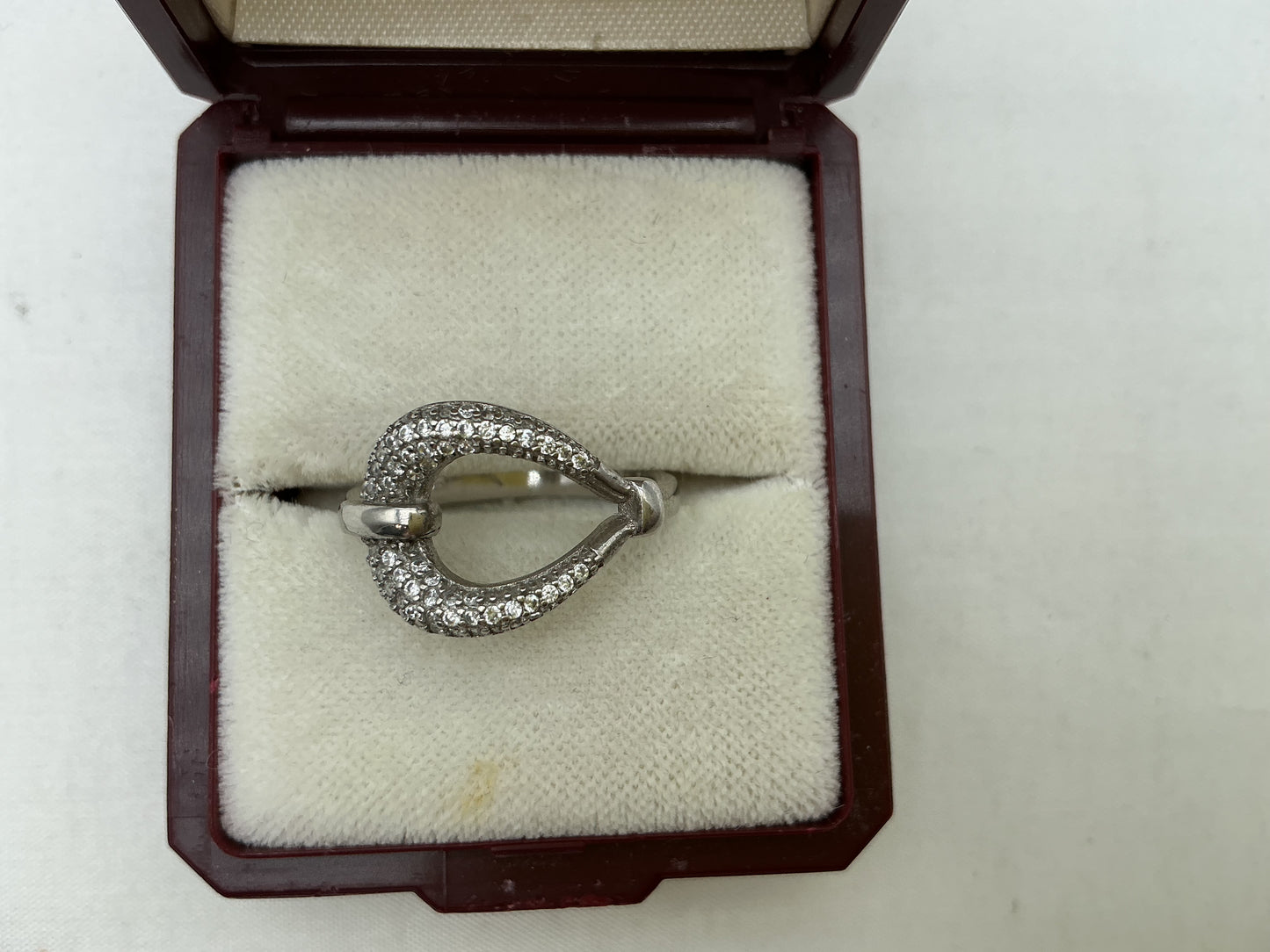 925 silver openbuckle ring size p
