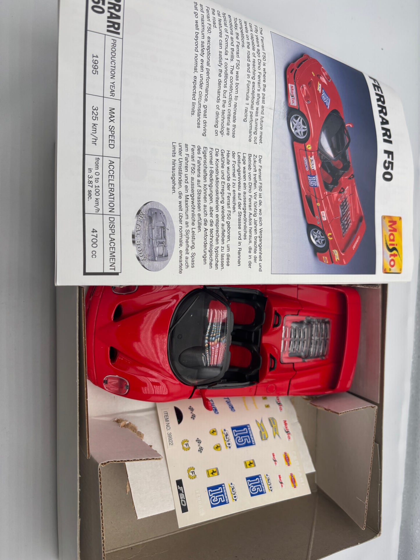 Maisto Ferrari f50 1/24 scale (416)