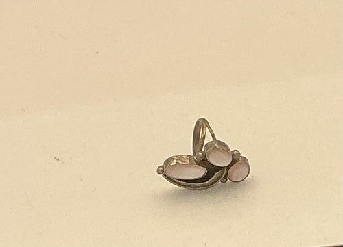Sterling silver ring size L with white moonstone gems (378)