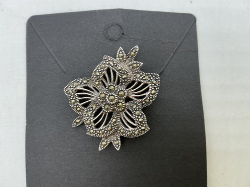925 silver flower broach