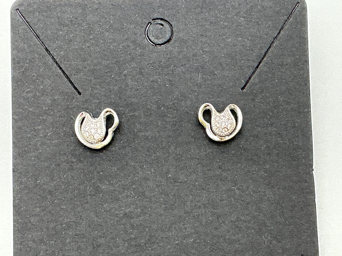 925 silver curved stud earrings