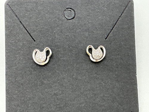 925 silver curved stud earrings