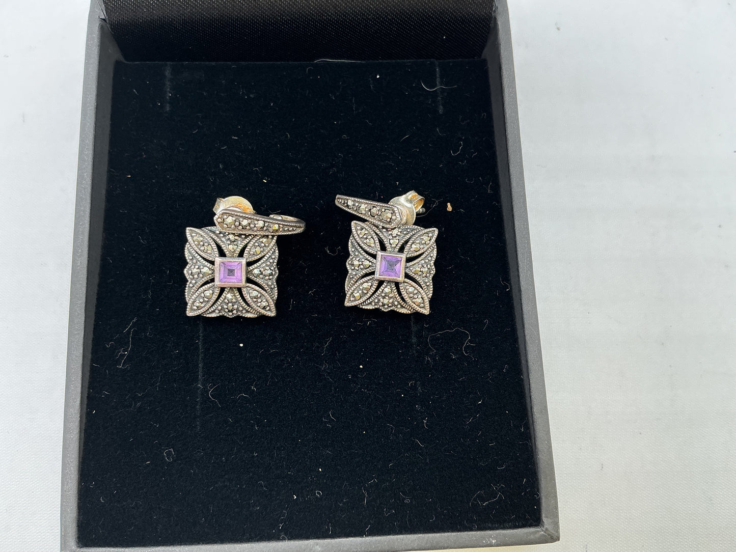 925 silver square pair earrings