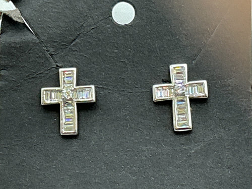 925 silver cross earrings
