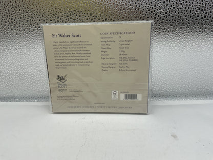 The royal mint sir Walter Scott  2 pound coin seal
