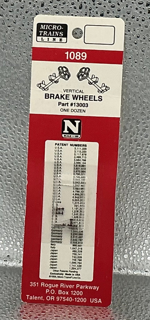 Micro Trains N Gauge No. 13003 Brake Wheels.
