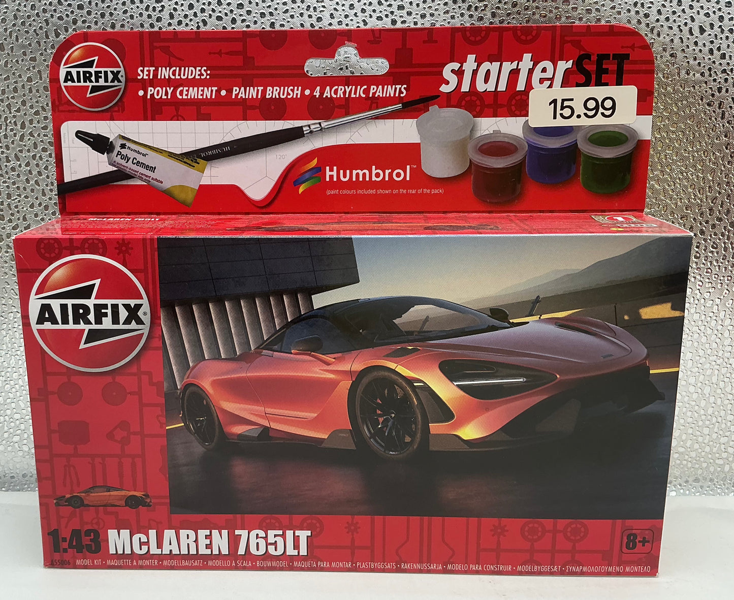 Airfix Starter Set McLaren 765 LT 1 43 Scale