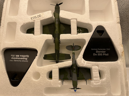Set of two Atlas Planes Supermarine Spitfire Mk X1EV and Dornier Do 335 Pfeil