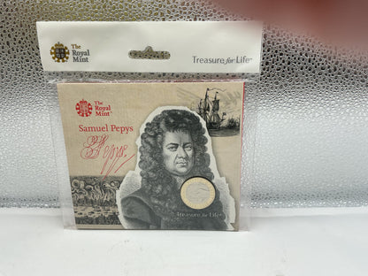 The royal mint samuel pepys 2 pound coin sealed