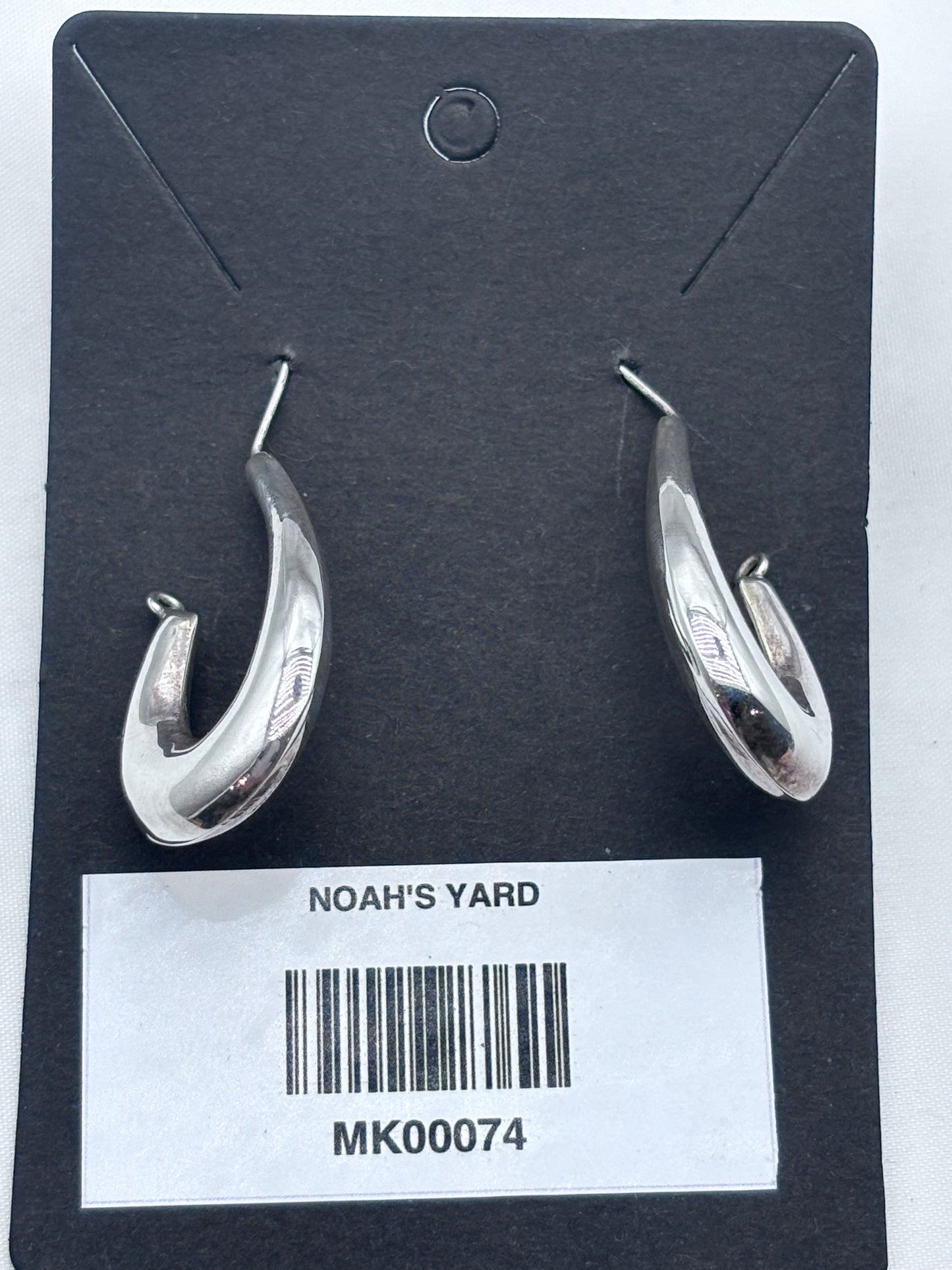 Silver liquid curve hook earrings