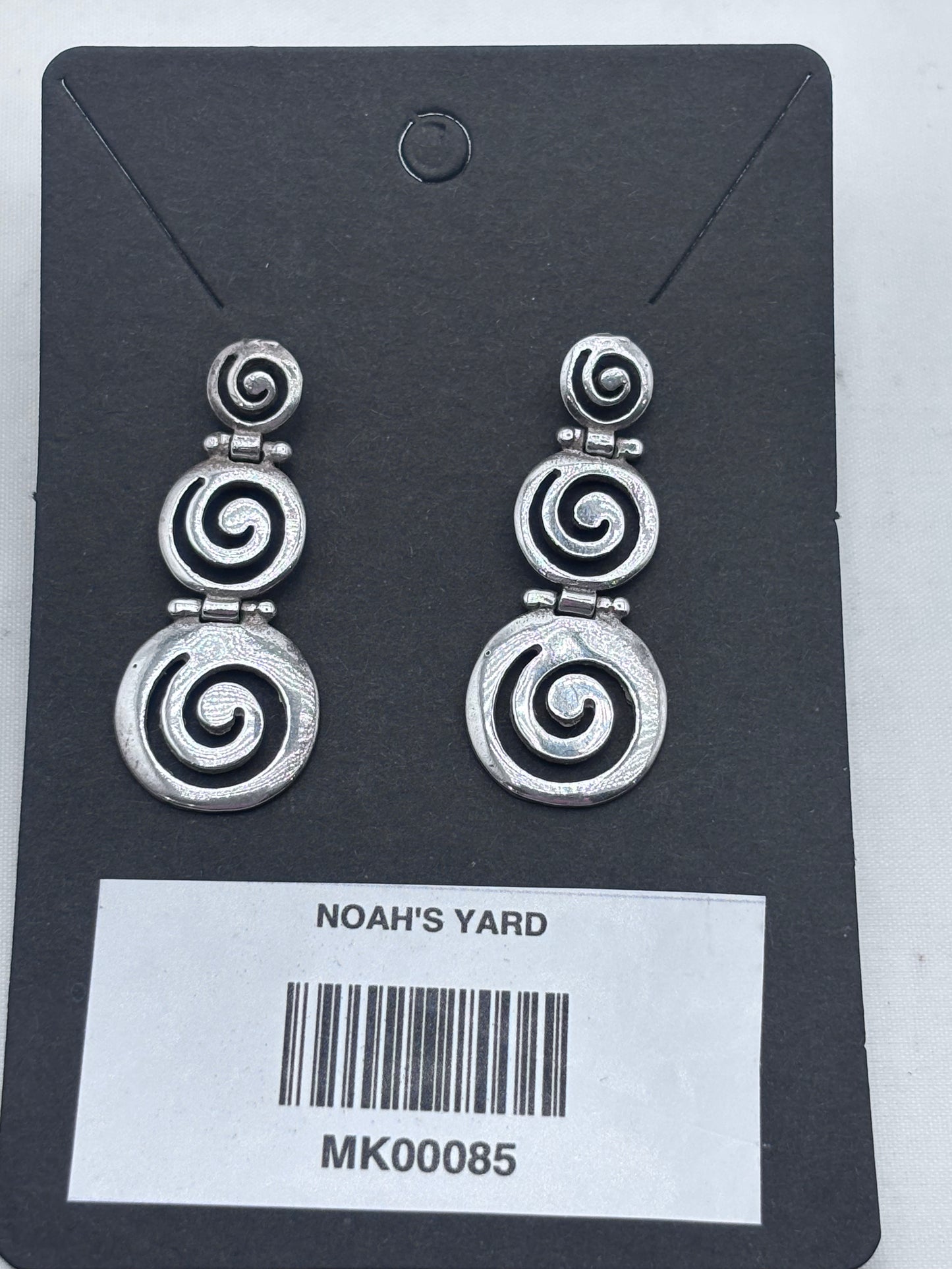 Silver interlinked spiral earrings
